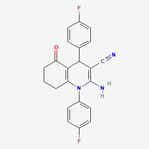 molecular formula C22H17F2N3O B11535899 2-Amino-1,4-bis(4-fluorophenyl)-5-oxo-1,4,5,6,7,8-hexahydroquinoline-3-carbonitrile CAS No. 311775-09-4