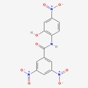 molecular formula C13H8N4O8 B11535913 N-(2-Hydroxy-4-nitrophenyl)-3,5-dinitrobenzamide 