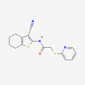 N-(3-cyano-4,5,6,7-tetrahydro-1-benzothiophen-2-yl)-2-(pyridin-2-ylsulfanyl)acetamide