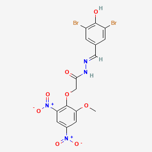 N'-[(E)-(3,5-dibromo-4-hydroxyphenyl)methylidene]-2-(2-methoxy-4,6-dinitrophenoxy)acetohydrazide