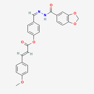 4-{(Z)-[2-(1,3-benzodioxol-5-ylcarbonyl)hydrazinylidene]methyl}phenyl (2E)-3-(4-methoxyphenyl)prop-2-enoate