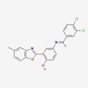 4-{[(E)-(3,4-dichlorophenyl)methylidene]amino}-2-(5-methyl-1,3-benzoxazol-2-yl)phenol