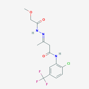 (3E)-N-[2-chloro-5-(trifluoromethyl)phenyl]-3-[2-(methoxyacetyl)hydrazinylidene]butanamide