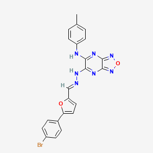 6-[(2E)-2-{[5-(4-bromophenyl)furan-2-yl]methylidene}hydrazinyl]-N-(4-methylphenyl)[1,2,5]oxadiazolo[3,4-b]pyrazin-5-amine