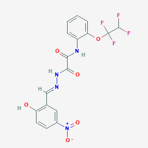 2-[(2E)-2-(2-hydroxy-5-nitrobenzylidene)hydrazinyl]-2-oxo-N-[2-(1,1,2,2-tetrafluoroethoxy)phenyl]acetamide