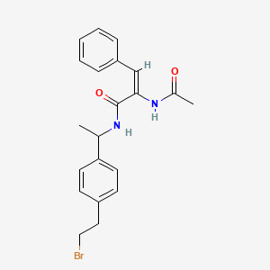 (2E)-2-(acetylamino)-N-{1-[4-(2-bromoethyl)phenyl]ethyl}-3-phenylprop-2-enamide