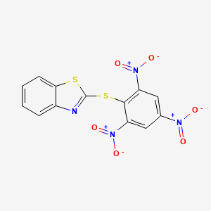 molecular formula C13H6N4O6S2 B11536031 2-[(2,4,6-Trinitrophenyl)sulfanyl]-1,3-benzothiazole 