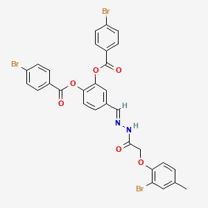 4-[(E)-{2-[(2-bromo-4-methylphenoxy)acetyl]hydrazinylidene}methyl]benzene-1,2-diyl bis(4-bromobenzoate)