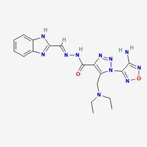 1-(4-amino-1,2,5-oxadiazol-3-yl)-N'-[(E)-1H-benzimidazol-2-ylmethylidene]-5-[(diethylamino)methyl]-1H-1,2,3-triazole-4-carbohydrazide