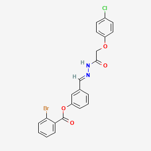 3-[(E)-{2-[(4-chlorophenoxy)acetyl]hydrazinylidene}methyl]phenyl 2-bromobenzoate