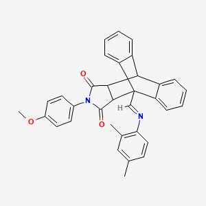 1-{(Z)-[(2,4-dimethylphenyl)imino]methyl}-17-(4-methoxyphenyl)-17-azapentacyclo[6.6.5.0~2,7~.0~9,14~.0~15,19~]nonadeca-2,4,6,9,11,13-hexaene-16,18-dione