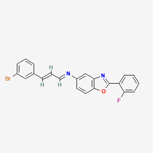 N-[(1E,2E)-3-(3-bromophenyl)prop-2-en-1-ylidene]-2-(2-fluorophenyl)-1,3-benzoxazol-5-amine