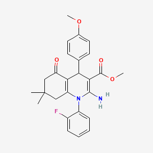 Methyl 2-amino-1-(2-fluorophenyl)-4-(4-methoxyphenyl)-7,7-dimethyl-5-oxo-1,4,5,6,7,8-hexahydroquinoline-3-carboxylate