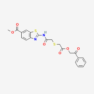 Methyl 2-[({[2-oxo-2-(2-oxo-2-phenylethoxy)ethyl]sulfanyl}acetyl)amino]-1,3-benzothiazole-6-carboxylate