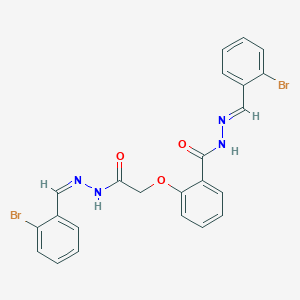 molecular formula C23H18Br2N4O3 B11536246 2-{2-[(2Z)-2-(2-bromobenzylidene)hydrazinyl]-2-oxoethoxy}-N'-[(E)-(2-bromophenyl)methylidene]benzohydrazide 