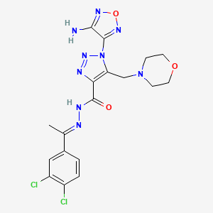 1-(4-amino-1,2,5-oxadiazol-3-yl)-N'-[(1E)-1-(3,4-dichlorophenyl)ethylidene]-5-(morpholin-4-ylmethyl)-1H-1,2,3-triazole-4-carbohydrazide