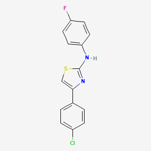 molecular formula C15H10ClFN2S B11536259 4-(4-chlorophenyl)-N-(4-fluorophenyl)-1,3-thiazol-2-amine 