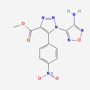 molecular formula C12H9N7O5 B11536273 methyl 1-(4-amino-1,2,5-oxadiazol-3-yl)-5-(4-nitrophenyl)-1H-1,2,3-triazole-4-carboxylate 