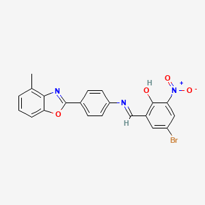 4-bromo-2-[(E)-{[4-(4-methyl-1,3-benzoxazol-2-yl)phenyl]imino}methyl]-6-nitrophenol