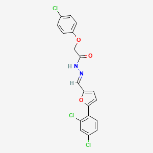 2-(4-Chlorophenoxy)-N'-[(E)-[5-(2,4-dichlorophenyl)furan-2-YL]methylidene]acetohydrazide