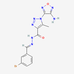 molecular formula C13H11BrN8O2 B11536319 1-(4-amino-1,2,5-oxadiazol-3-yl)-N'-[(E)-(3-bromophenyl)methylidene]-5-methyl-1H-1,2,3-triazole-4-carbohydrazide 