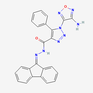 molecular formula C24H16N8O2 B11536330 1-(4-amino-1,2,5-oxadiazol-3-yl)-N'-(9H-fluoren-9-ylidene)-5-phenyl-1H-1,2,3-triazole-4-carbohydrazide 