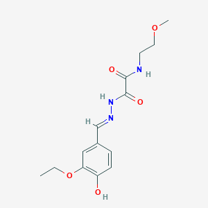 2-[(2E)-2-(3-ethoxy-4-hydroxybenzylidene)hydrazinyl]-N-(2-methoxyethyl)-2-oxoacetamide