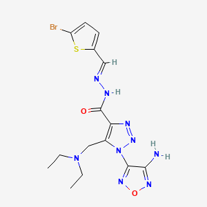 1-(4-amino-1,2,5-oxadiazol-3-yl)-N'-[(E)-(5-bromothiophen-2-yl)methylidene]-5-[(diethylamino)methyl]-1H-1,2,3-triazole-4-carbohydrazide