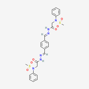 molecular formula C26H28N6O6S2 B11536343 N-Phenyl-N-({N'-[(E)-{4-[(E)-{[2-(N-phenylmethanesulfonamido)acetamido]imino}methyl]phenyl}methylidene]hydrazinecarbonyl}methyl)methanesulfonamide 