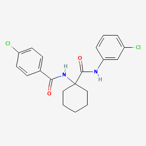 molecular formula C20H20Cl2N2O2 B11536354 4-chloro-N-{1-[(3-chlorophenyl)carbamoyl]cyclohexyl}benzamide 