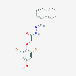 molecular formula C20H16Br2N2O3 B11536355 2-(2,6-dibromo-4-methoxyphenoxy)-N'-[(E)-naphthalen-1-ylmethylidene]acetohydrazide 