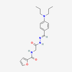 molecular formula C20H26N4O3 B11536381 N-({N'-[(E)-[4-(Dipropylamino)phenyl]methylidene]hydrazinecarbonyl}methyl)furan-2-carboxamide 