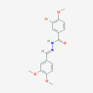 molecular formula C17H17BrN2O4 B11536382 3-bromo-N'-[(E)-(3,4-dimethoxyphenyl)methylidene]-4-methoxybenzohydrazide 