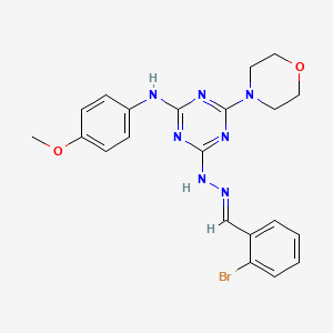 4-[(2E)-2-(2-bromobenzylidene)hydrazinyl]-N-(4-methoxyphenyl)-6-(morpholin-4-yl)-1,3,5-triazin-2-amine