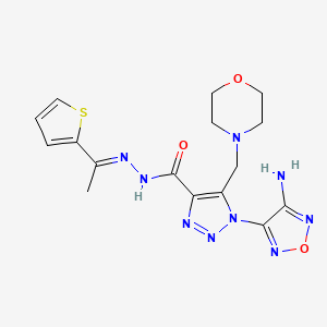 1-(4-amino-1,2,5-oxadiazol-3-yl)-5-(morpholin-4-ylmethyl)-N'-[(1E)-1-(thiophen-2-yl)ethylidene]-1H-1,2,3-triazole-4-carbohydrazide