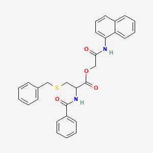 molecular formula C29H26N2O4S B11536460 2-(naphthalen-1-ylamino)-2-oxoethyl S-benzyl-N-(phenylcarbonyl)cysteinate 