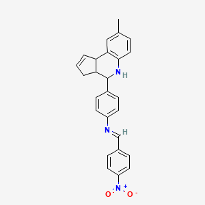 4-(8-methyl-3a,4,5,9b-tetrahydro-3H-cyclopenta[c]quinolin-4-yl)-N-[(E)-(4-nitrophenyl)methylidene]aniline