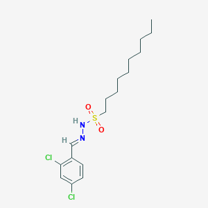 molecular formula C17H26Cl2N2O2S B11536467 N'-[(E)-(2,4-dichlorophenyl)methylidene]decane-1-sulfonohydrazide 