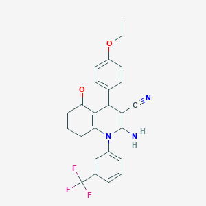 2-Amino-4-(4-ethoxyphenyl)-5-oxo-1-(3-(trifluoromethyl)phenyl)-1,4,5,6,7,8-hexahydroquinoline-3-carbonitrile