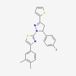 4-(3,4-dimethylphenyl)-2-[5-(4-fluorophenyl)-3-(thiophen-2-yl)-4,5-dihydro-1H-pyrazol-1-yl]-1,3-thiazole