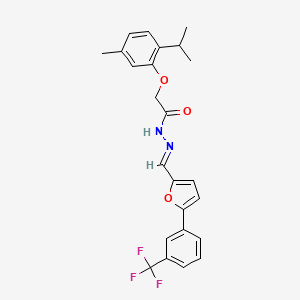 2-[5-methyl-2-(propan-2-yl)phenoxy]-N'-[(E)-{5-[3-(trifluoromethyl)phenyl]furan-2-yl}methylidene]acetohydrazide