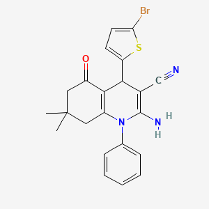 2-Amino-4-(5-bromothiophen-2-yl)-7,7-dimethyl-5-oxo-1-phenyl-1,4,5,6,7,8-hexahydroquinoline-3-carbonitrile