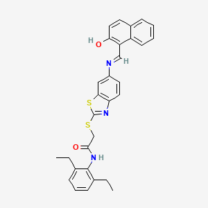 N-(2,6-diethylphenyl)-2-[(6-{[(E)-(2-hydroxynaphthalen-1-yl)methylidene]amino}-1,3-benzothiazol-2-yl)sulfanyl]acetamide