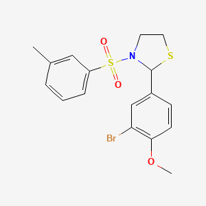 2-(3-Bromo-4-methoxyphenyl)-3-[(3-methylphenyl)sulfonyl]-1,3-thiazolidine