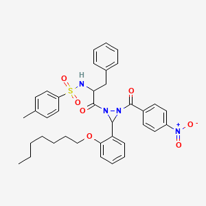 N-(1-{3-[2-(heptyloxy)phenyl]-2-[(4-nitrophenyl)carbonyl]diaziridin-1-yl}-1-oxo-3-phenylpropan-2-yl)-4-methylbenzenesulfonamide