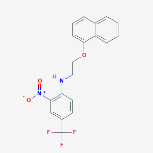 molecular formula C19H15F3N2O3 B11536580 N-[2-(naphthalen-1-yloxy)ethyl]-2-nitro-4-(trifluoromethyl)aniline 