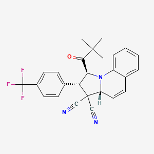 (1S,2S,3aR)-1-(2,2-dimethylpropanoyl)-2-[4-(trifluoromethyl)phenyl]-1,2-dihydropyrrolo[1,2-a]quinoline-3,3(3aH)-dicarbonitrile