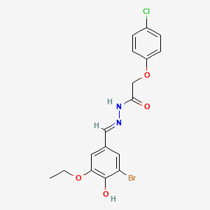 molecular formula C17H16BrClN2O4 B11536619 N'-[(E)-(3-bromo-5-ethoxy-4-hydroxyphenyl)methylidene]-2-(4-chlorophenoxy)acetohydrazide 