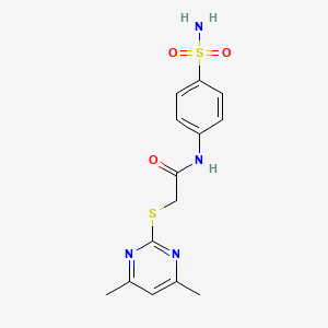 2-[(4,6-dimethylpyrimidin-2-yl)sulfanyl]-N-(4-sulfamoylphenyl)acetamide