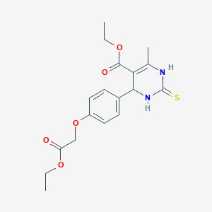 molecular formula C18H22N2O5S B11536648 Ethyl 4-[4-(2-ethoxy-2-oxoethoxy)phenyl]-6-methyl-2-thioxo-1,2,3,4-tetrahydropyrimidine-5-carboxylate 